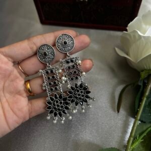 Oxidixed heavy earrings(black)